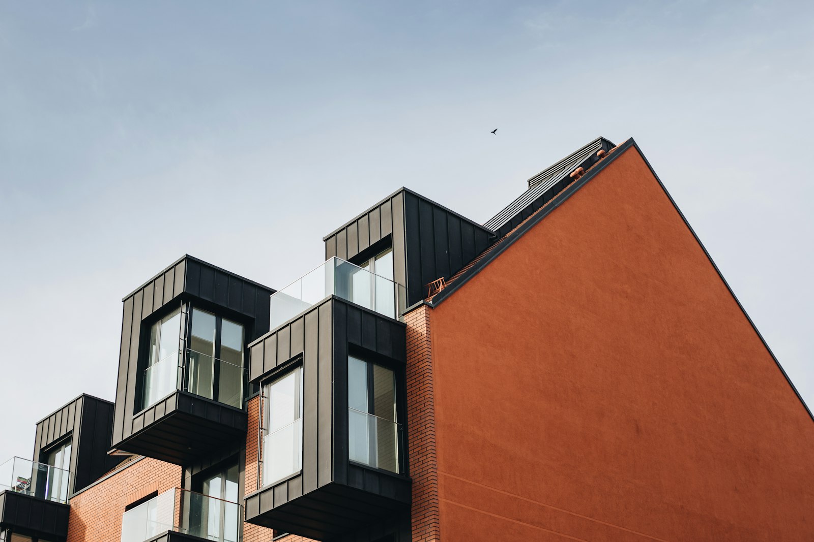 Modern brown and black architecture of a luxury residential building